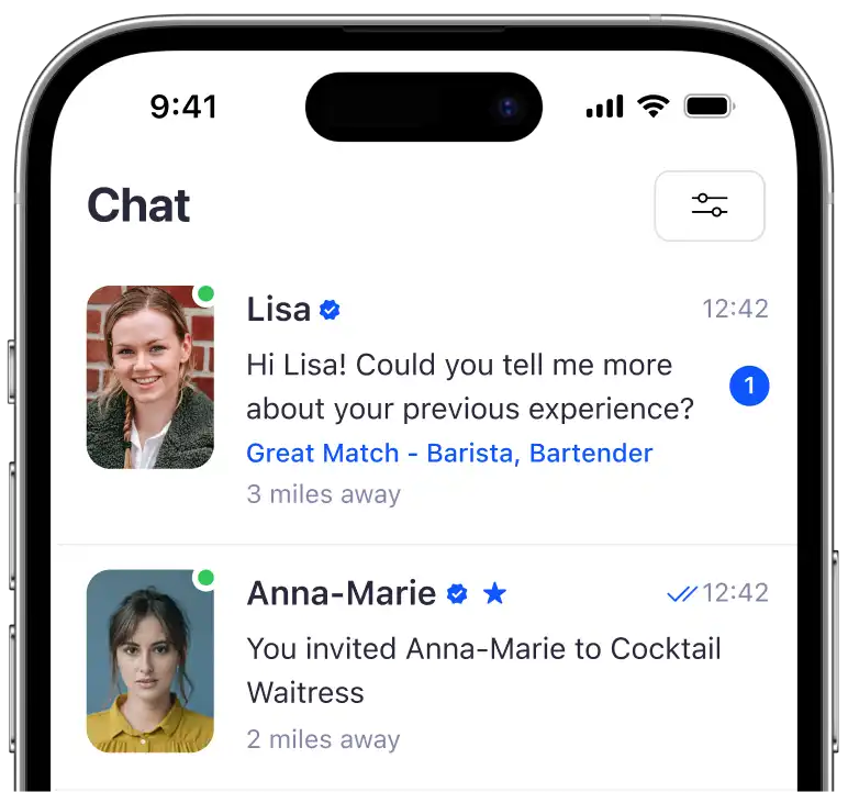 Employer chat with candidates
