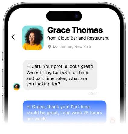Chat directly to employers!